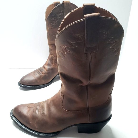 Ariat Shoes Ariat Mens Cowboy Western Boots Dark Brown Leather Pull